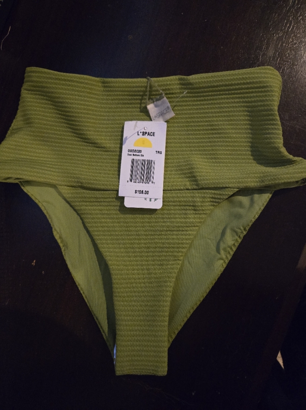 L*SPACE Lime Ribbed Bikini Top